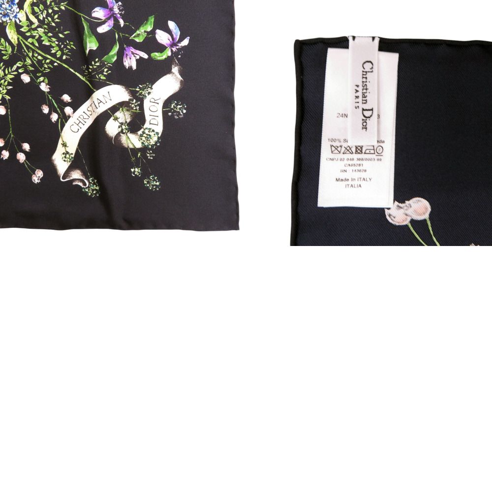Dior D Constellation Silk Black Square Scarf — view 4
