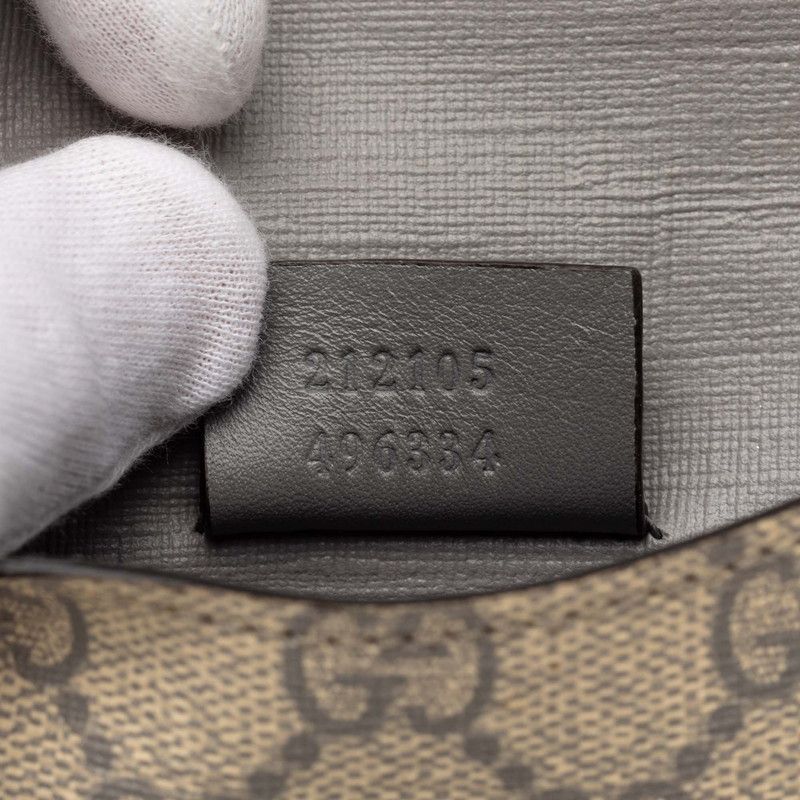 Gucci GG Supreme Interlocking W Hook Bifold W/wallet Charm Beige — view 7