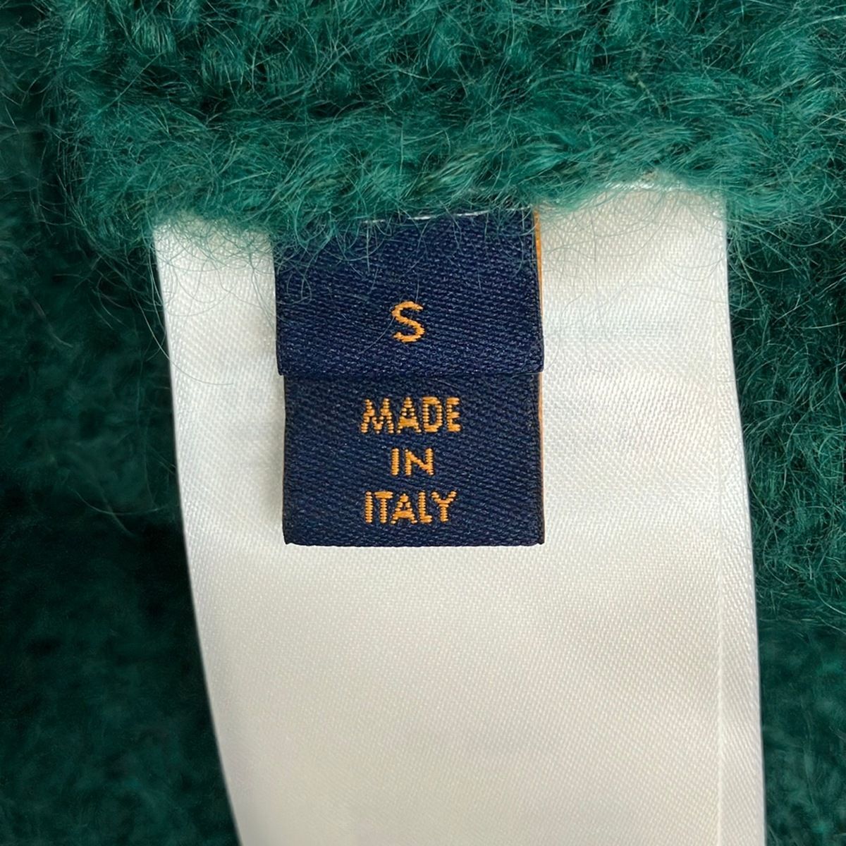 Louis Vuitton Cardigan S Dark Green White Multi Long Sleeve Mohair — view 5