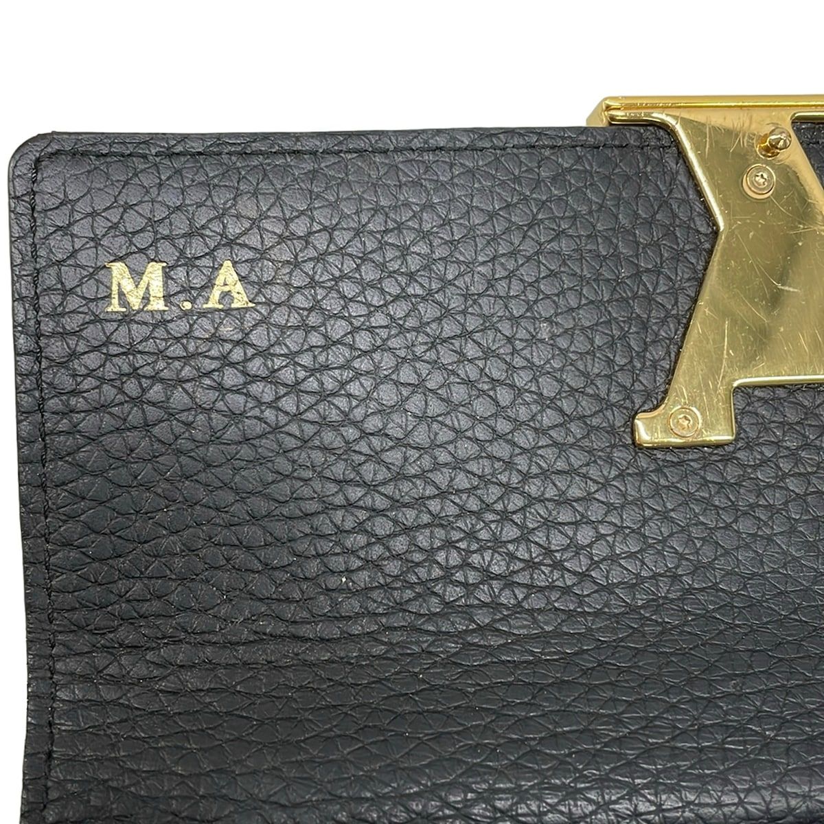 Louis Vuitton Wallet Capucines Portefeuille Noir Initial Leather — view 9