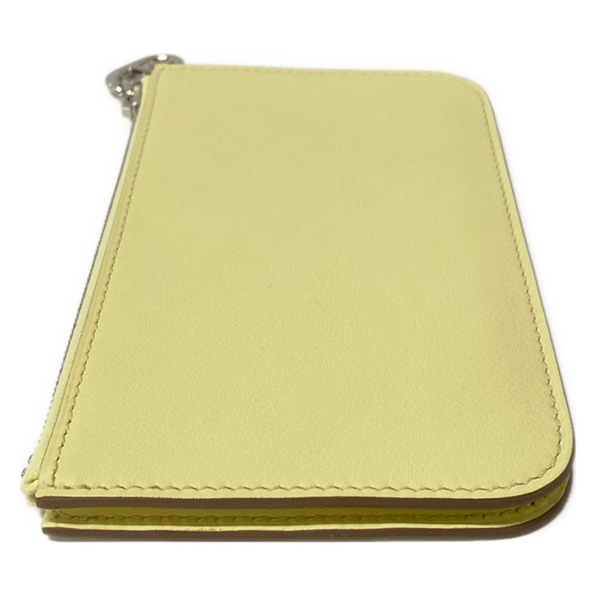 Hermes Card Case Zip Azap Chaine D'ancre Jaune Poussin Capucines Pink Silver — view 9