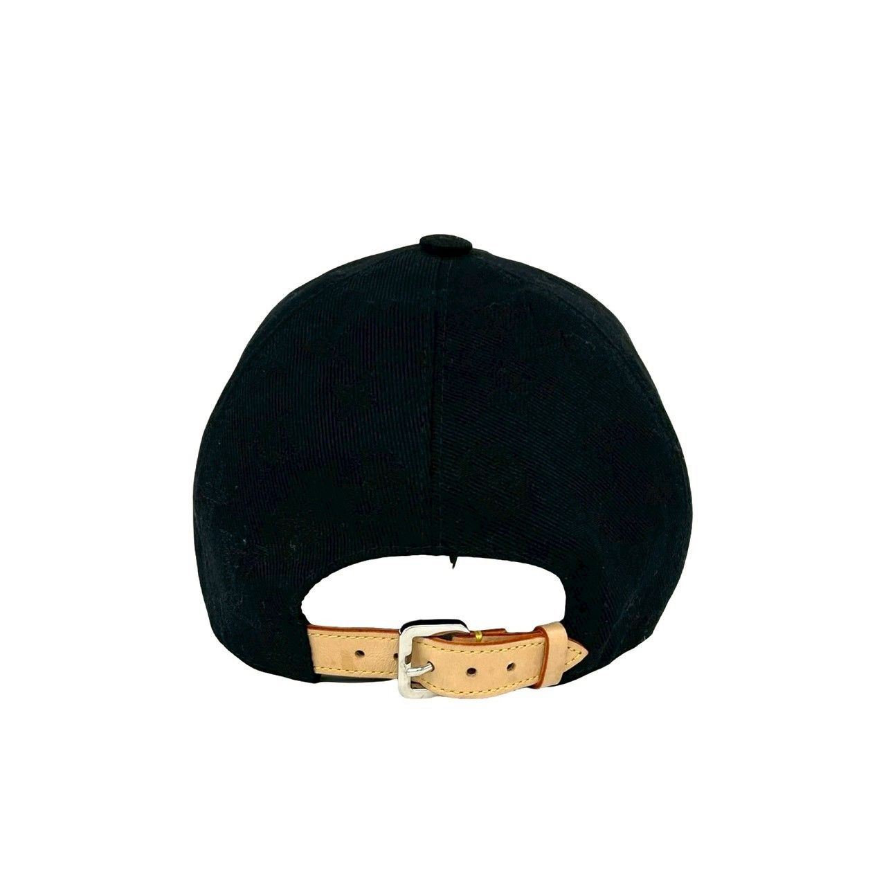 Louis Vuitton Monogram LV Logo Canvas Leather Cap Black — view 6