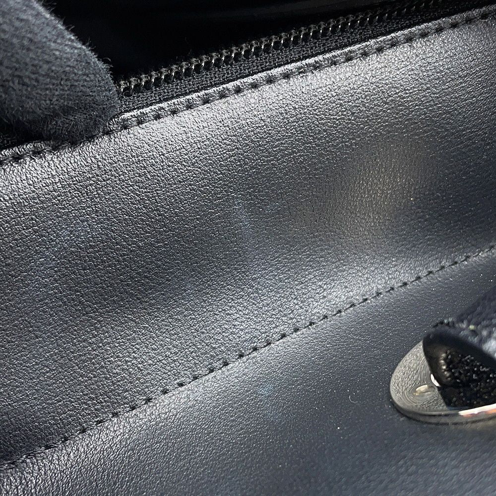 Chanel Tote Bag Paris Biarritz PM Quilted CC Logo Black — view 8