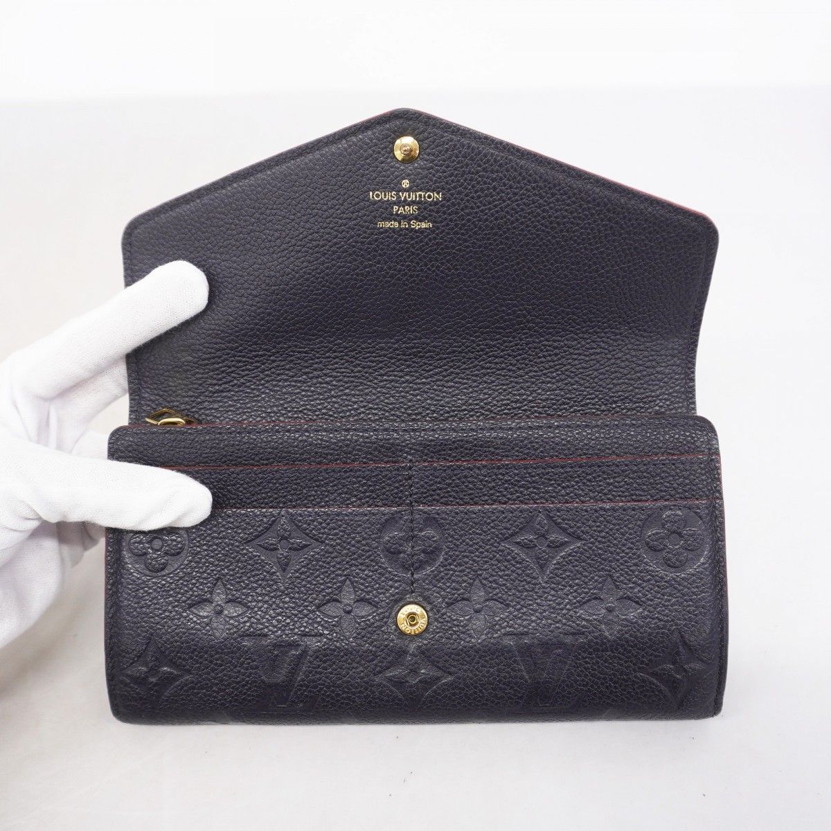 Louis Vuitton Wallet Monogram Empreinte Portefeuille Sarah Marine — view 9