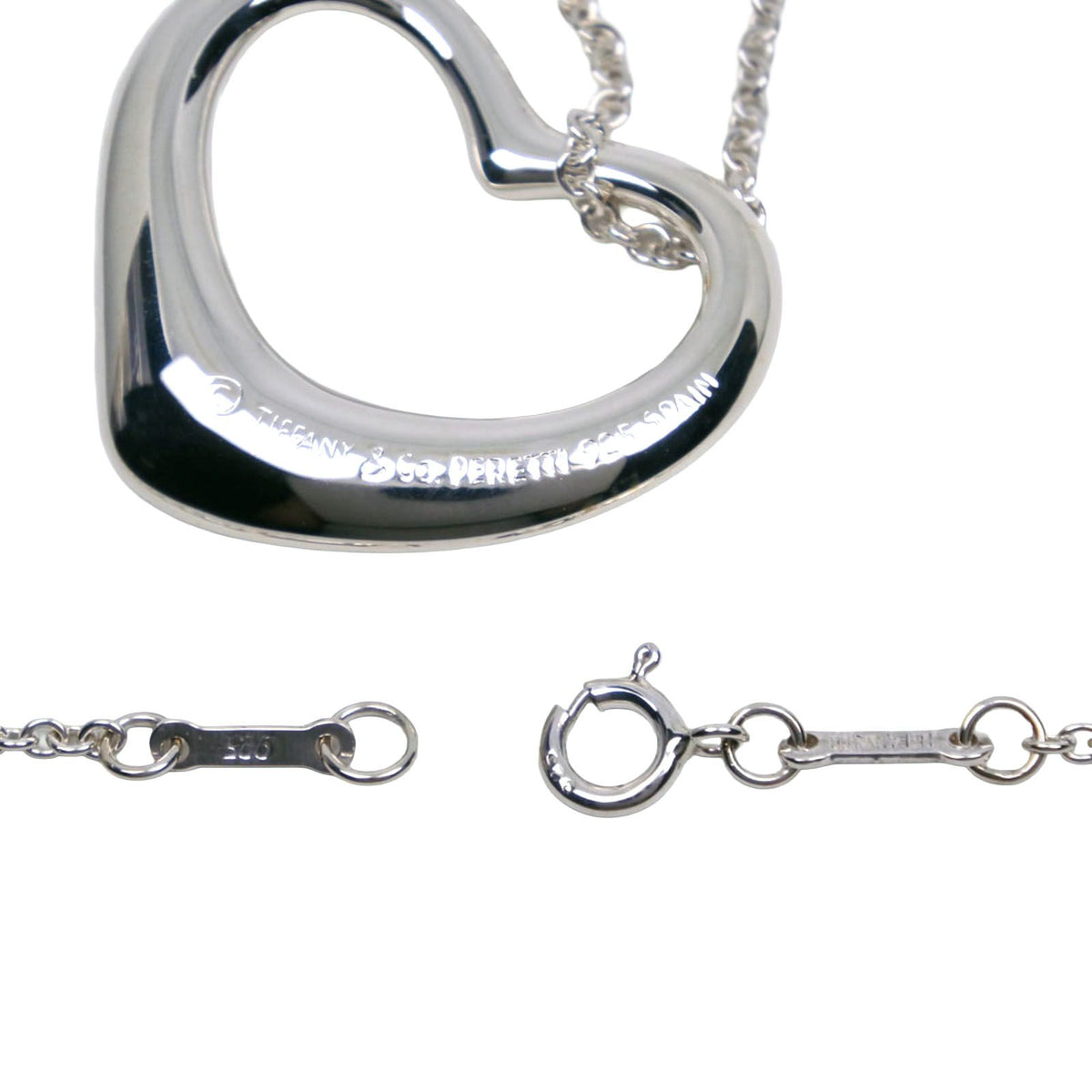 Tiffany & Co Open Heart Large Elsa Peretti 925 Sterling Silver Necklace — view 6