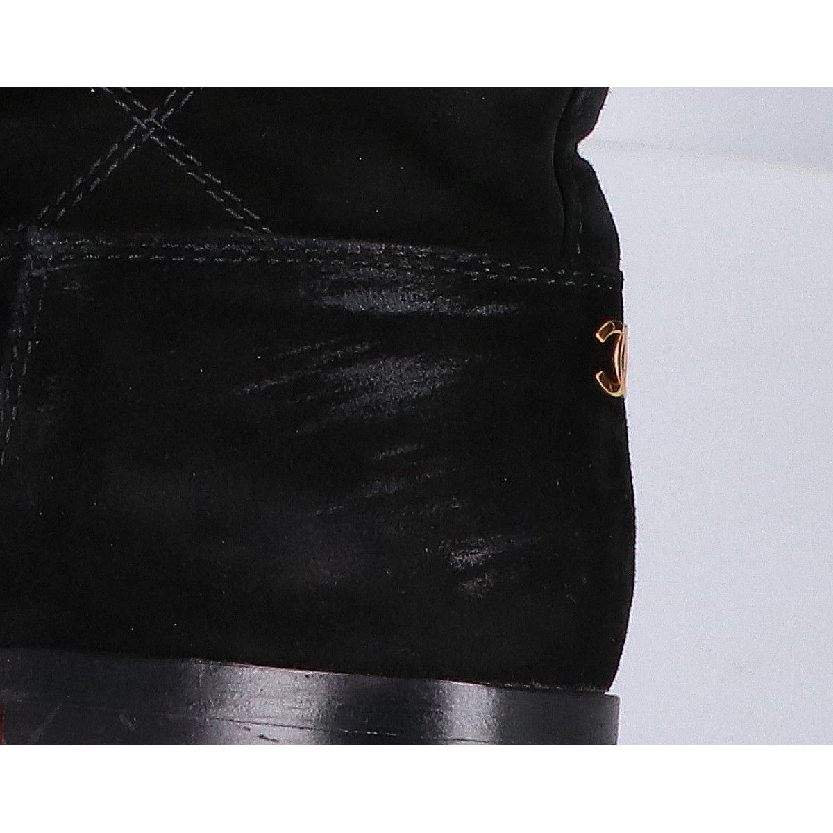 Chanel CC Logo Suede Long Boots — view 7