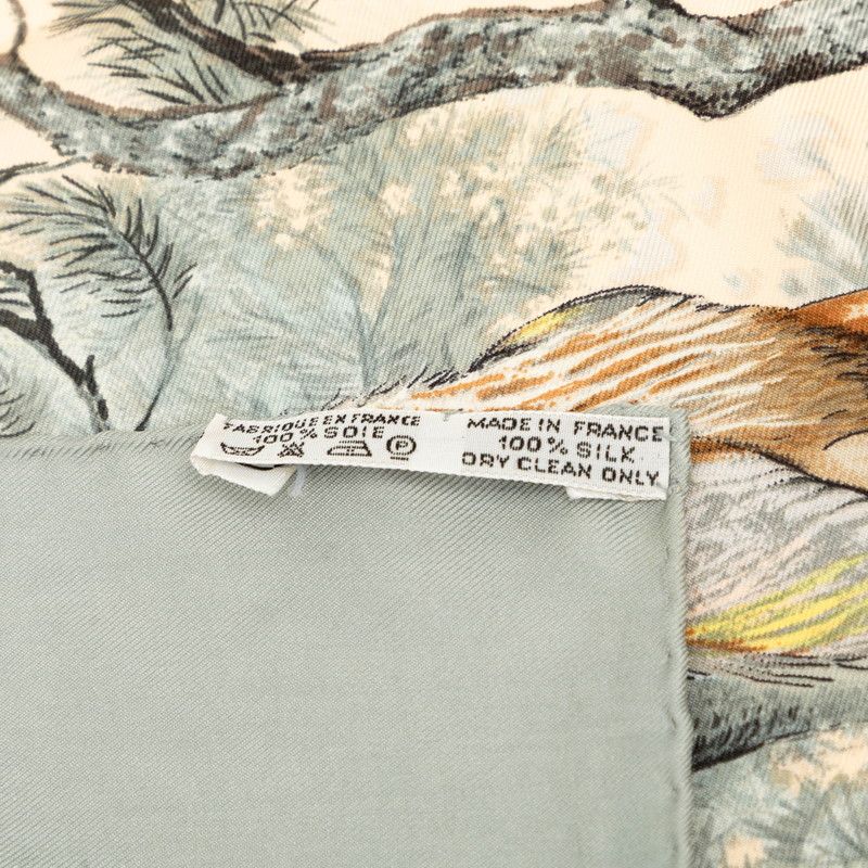 Hermes Carre 90 Halte en Camargue Rest in the Scarf Gray Ivory Silk — view 8