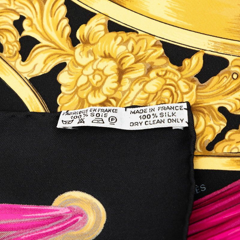 Hermes Carre 90 Etriers Stirrup Scarf Black Silk — view 7