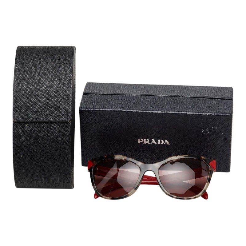 Prada Sunglasses Red Brown Acetate Eyewear — view 7