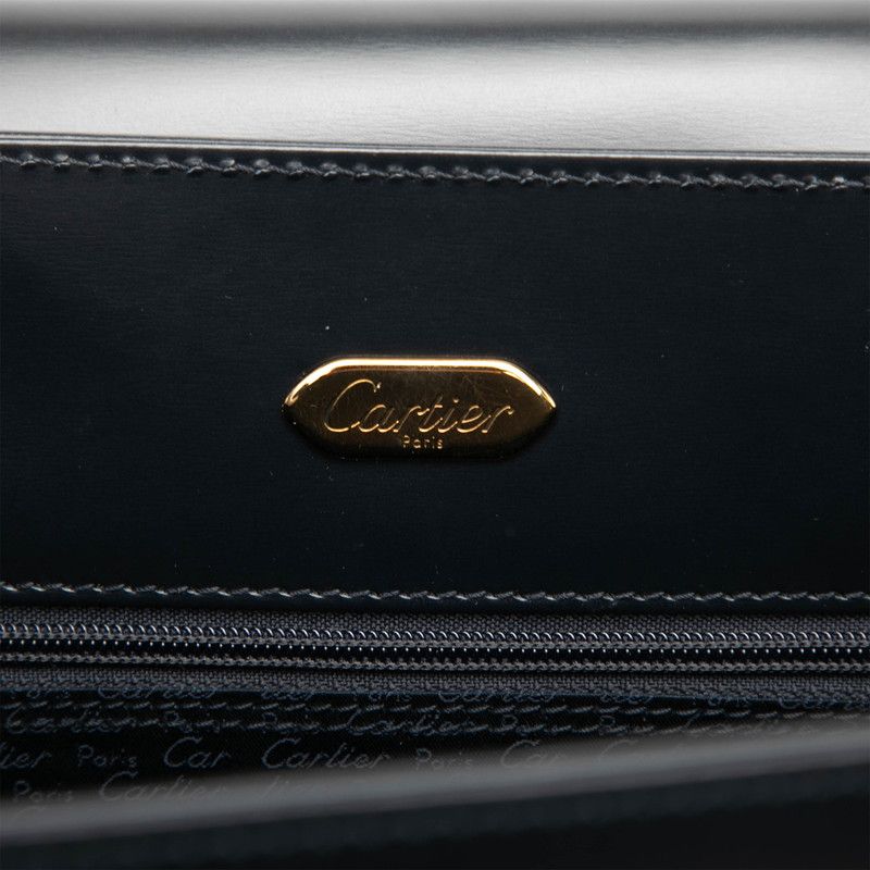 Cartier Saffiano Line Handbag Black Leather — view 5