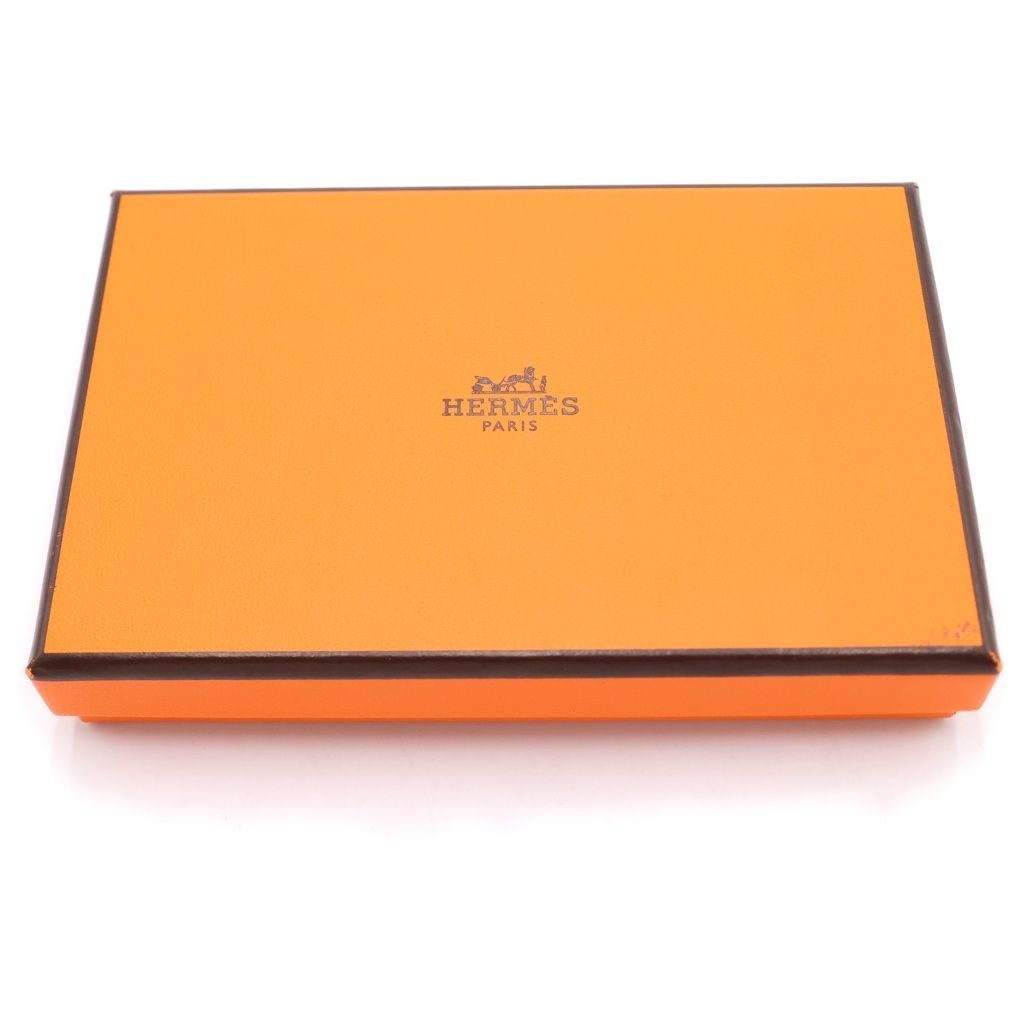 Hermes Calvi Duo Epsom Leather Mint Card Case Green Silver — view 6