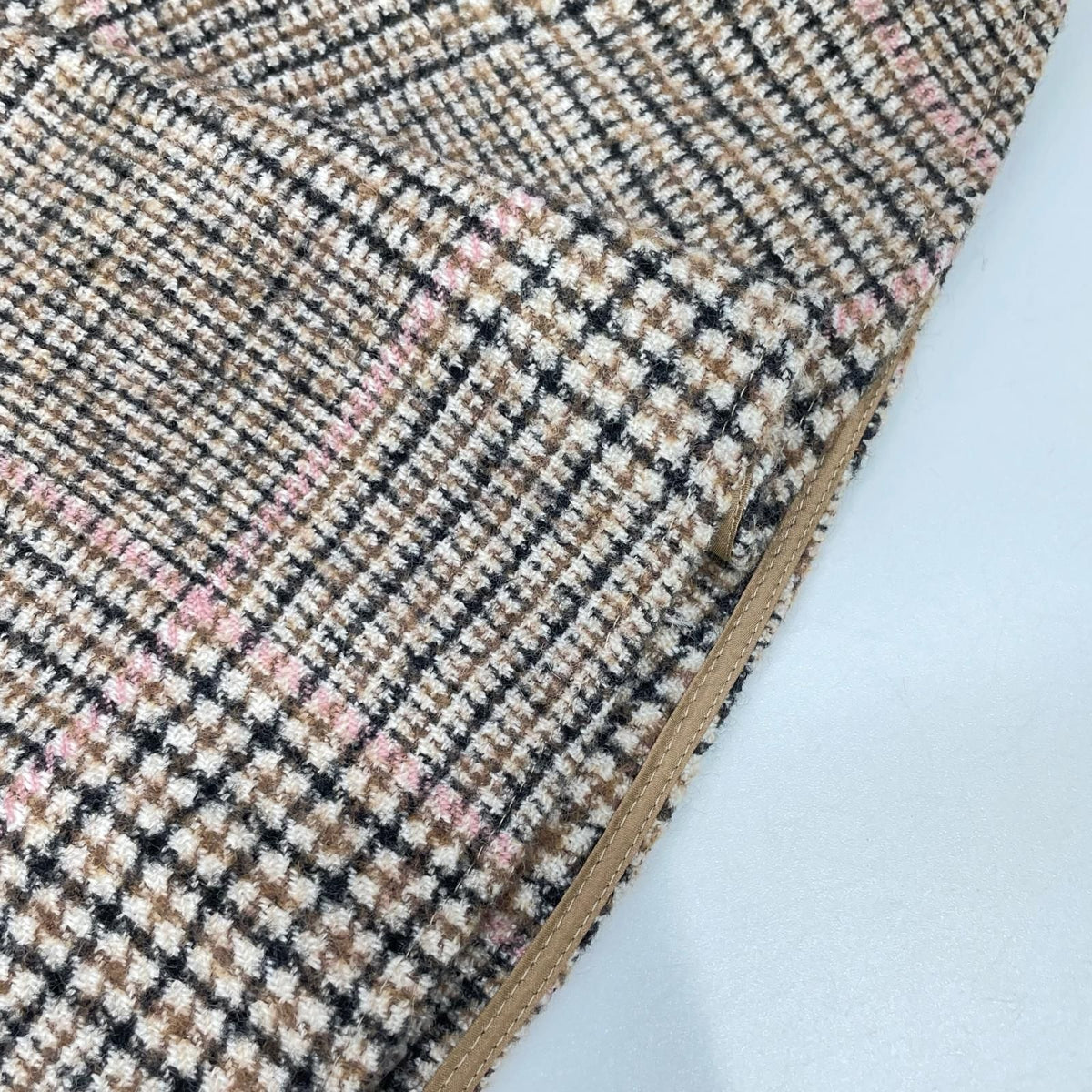 Brunello Cucinelli Vintage Brown Check-Wool Alpaca A-Line Flare Skirt — view 8