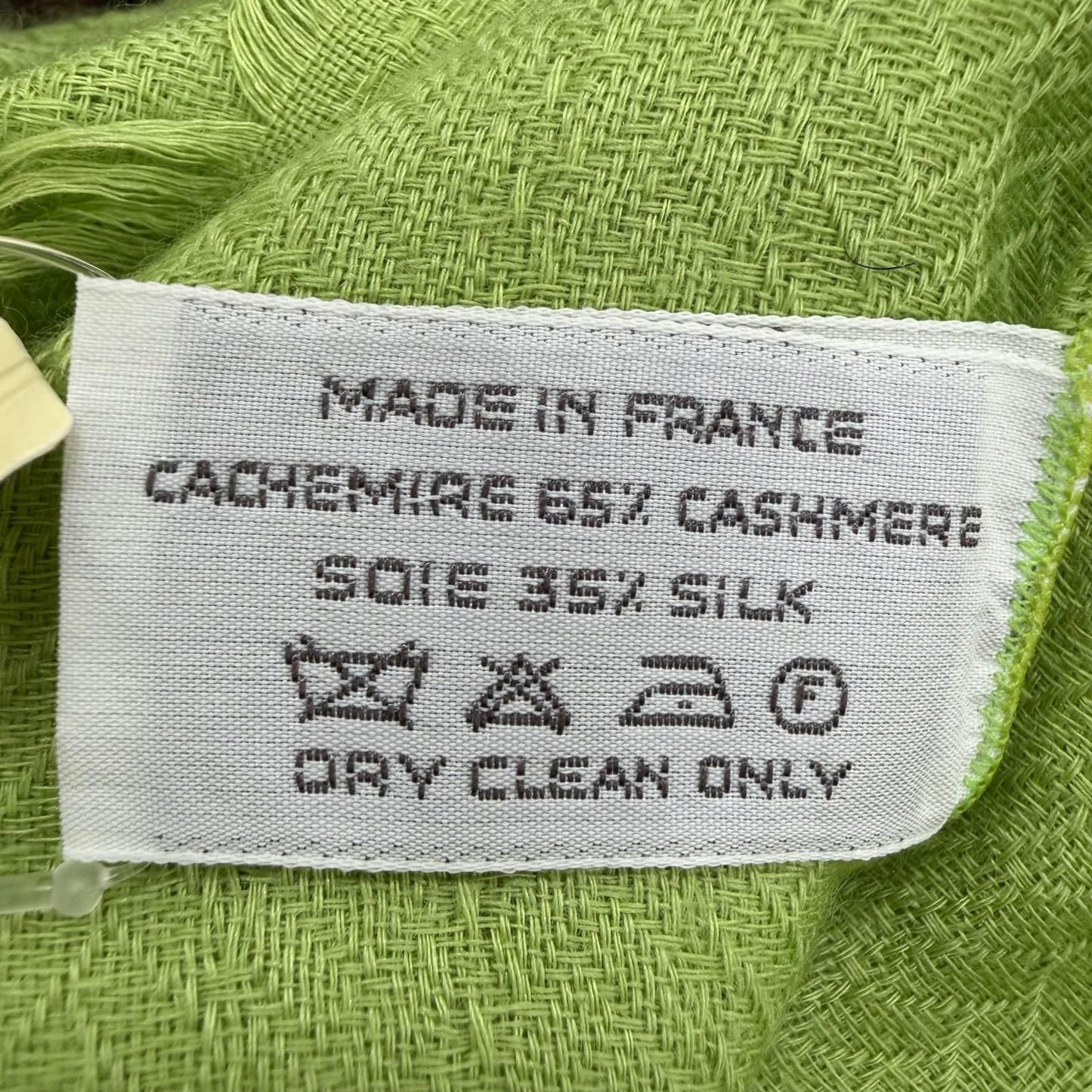 Hermes Exlibris Cashmere Silk Large Shawl Light Green Scarf — view 9