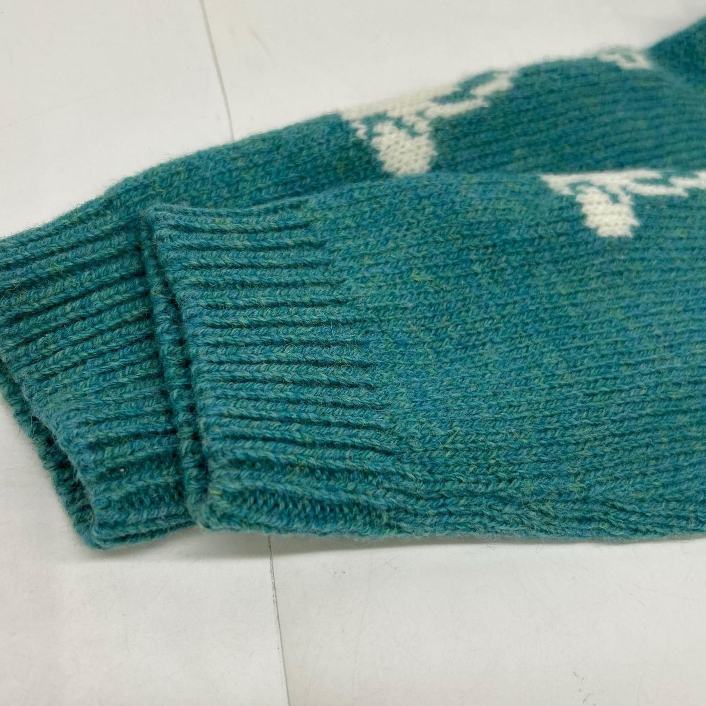 Prada Blue Rabbit Pattern Wool Sweater 46 — view 7