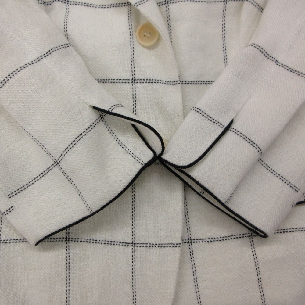 Max Mara Maxma Tailored Jacket Linen Blazer Stitch Outer White — view 8