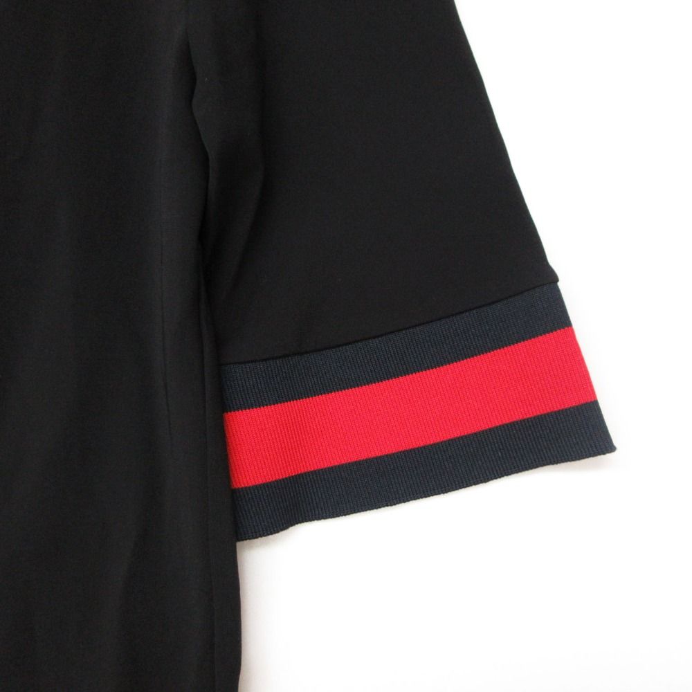 Gucci Dress Sherry Line Jersey Hooded 3/4 Sleeve Knee Length Half Stretch Black — view 7