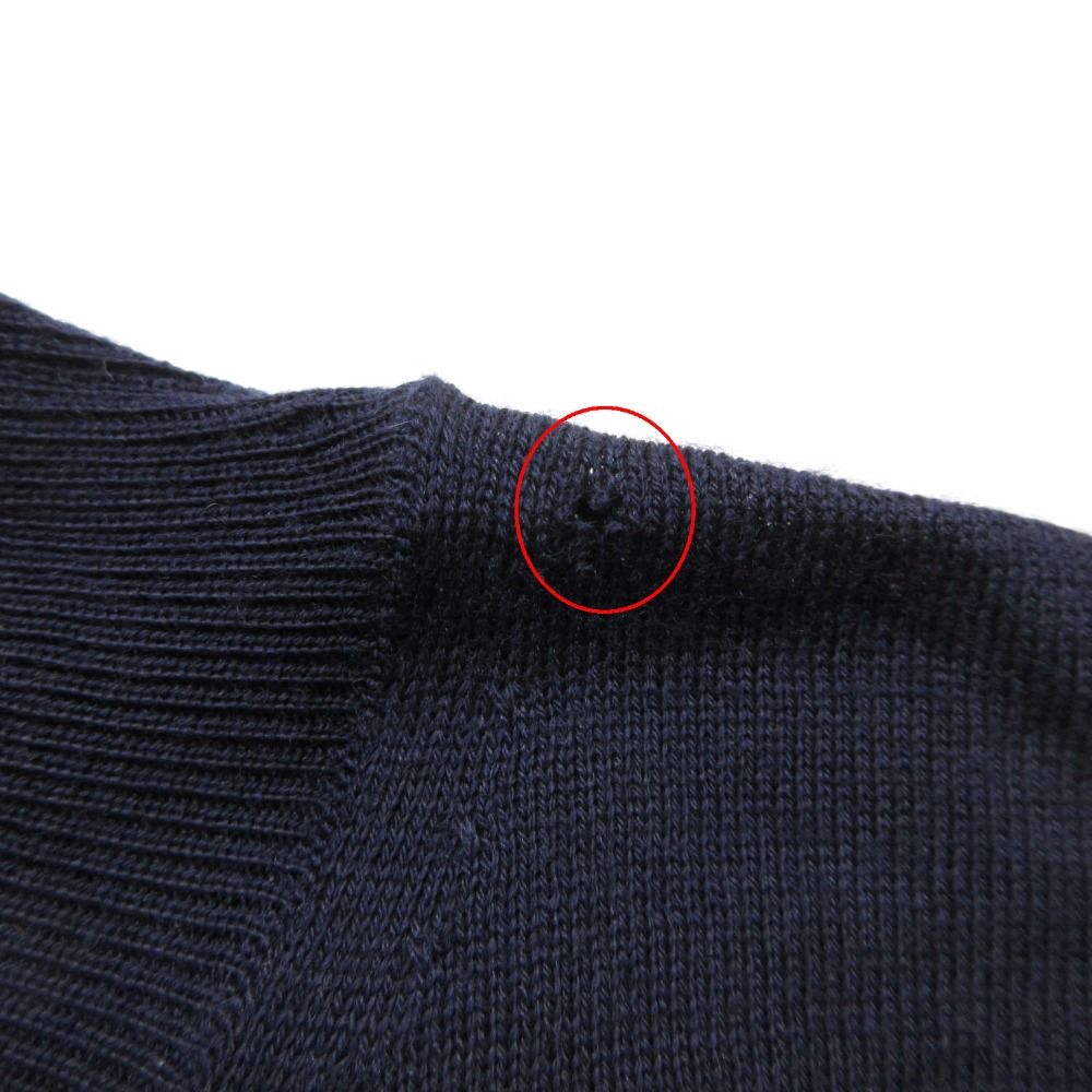 Dior Homme Daniel Arsham Knit Front Logo Crew Neck Sweater Long Sleeve Top Navy — view 9