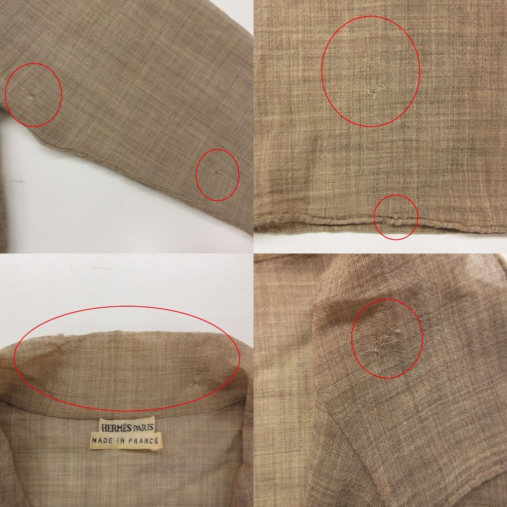 Hermes by Martin Margiela Era Long Sleeveshirt Jacket Linen Beige — view 9