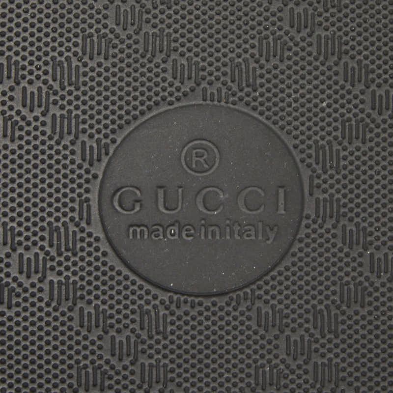 Gucci GG Marmont Shower Sandals Flat Black Leather Rubber — view 7