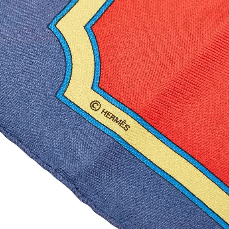 Hermes Carre 90 Carrousel Carousel Scarf Red Blue Multicolor Silk — view 5