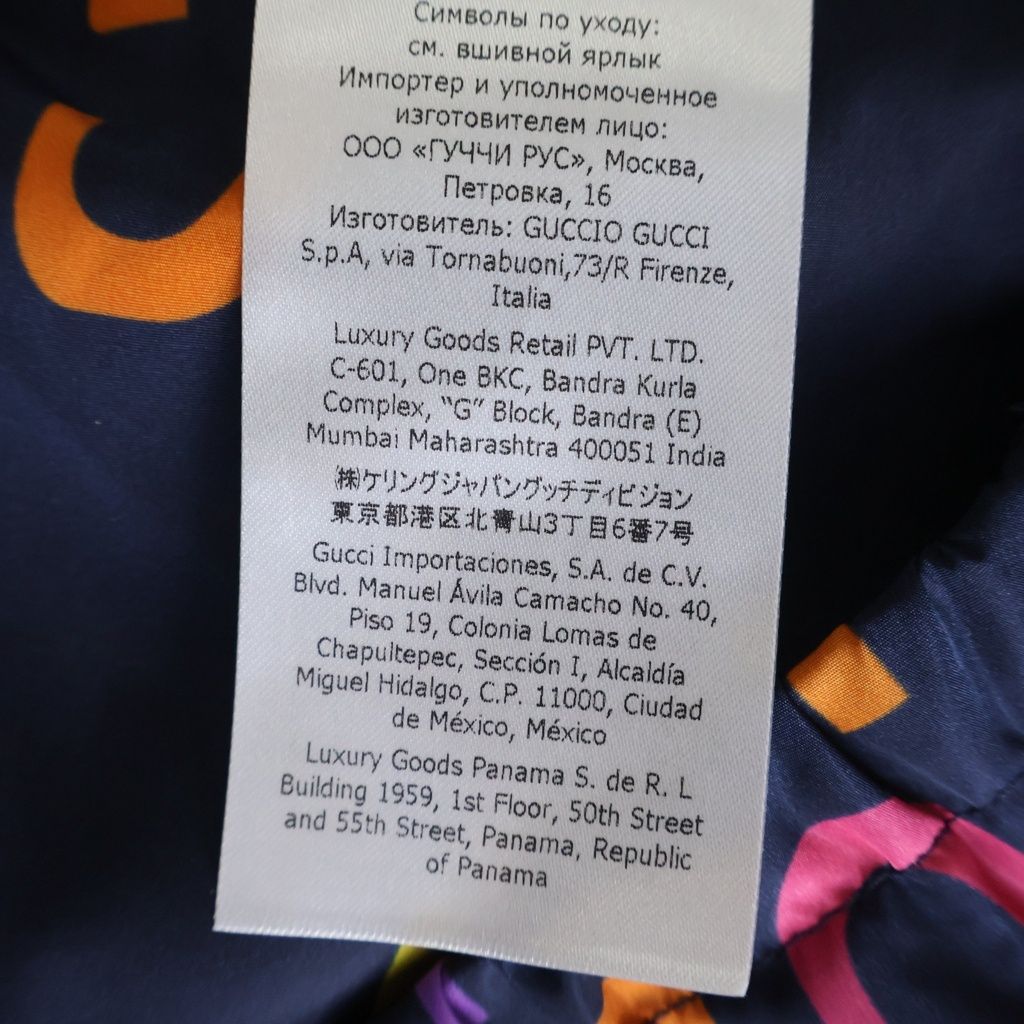 Gucci GG All Over Pattern Logo Nylon per Dead Ohlin Jacket Navy Multicolor Jacket — view 8