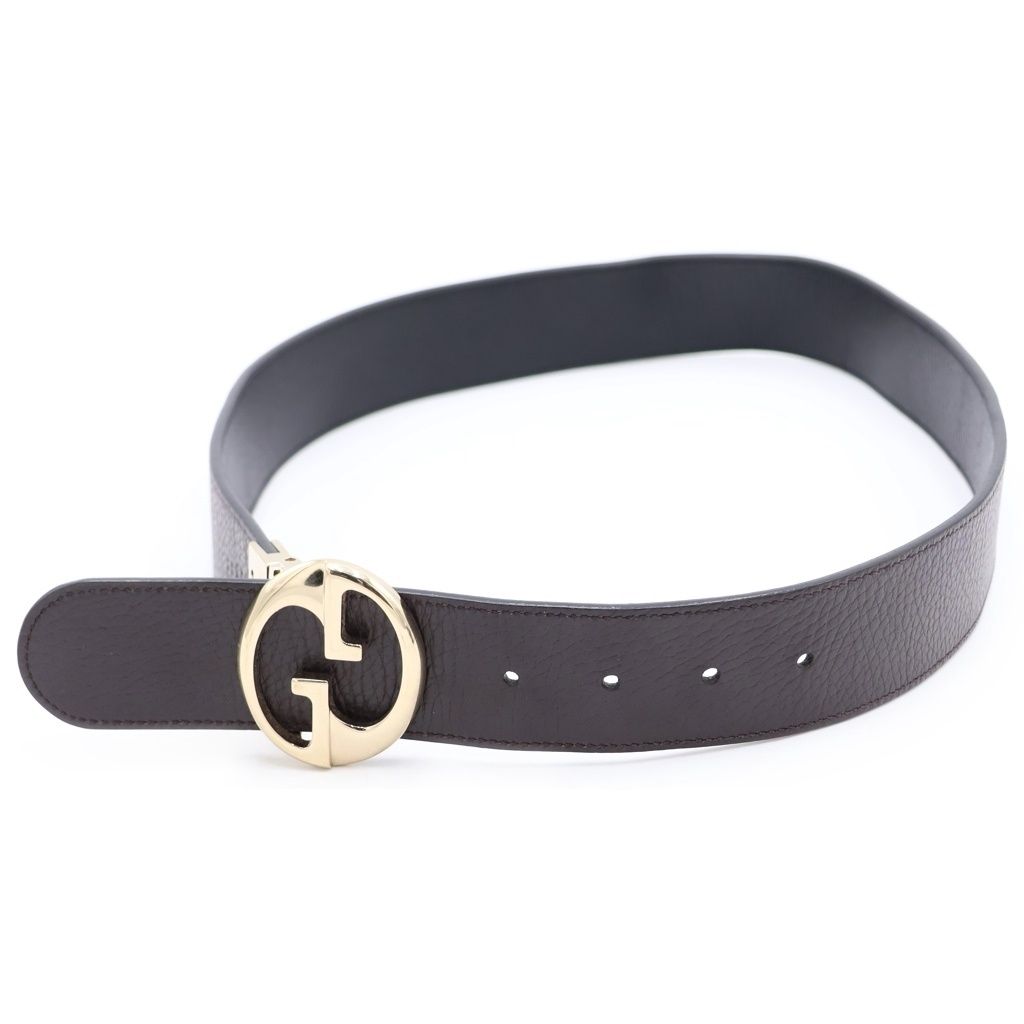 Gucci GG Buckle Riba Bull Leather Belt Black Brown — view 6