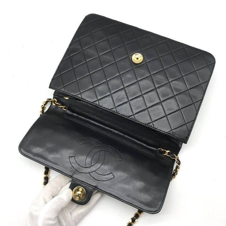 Chanel Shoulder Bag Chain Gold Vintage Quilted Black — view 8