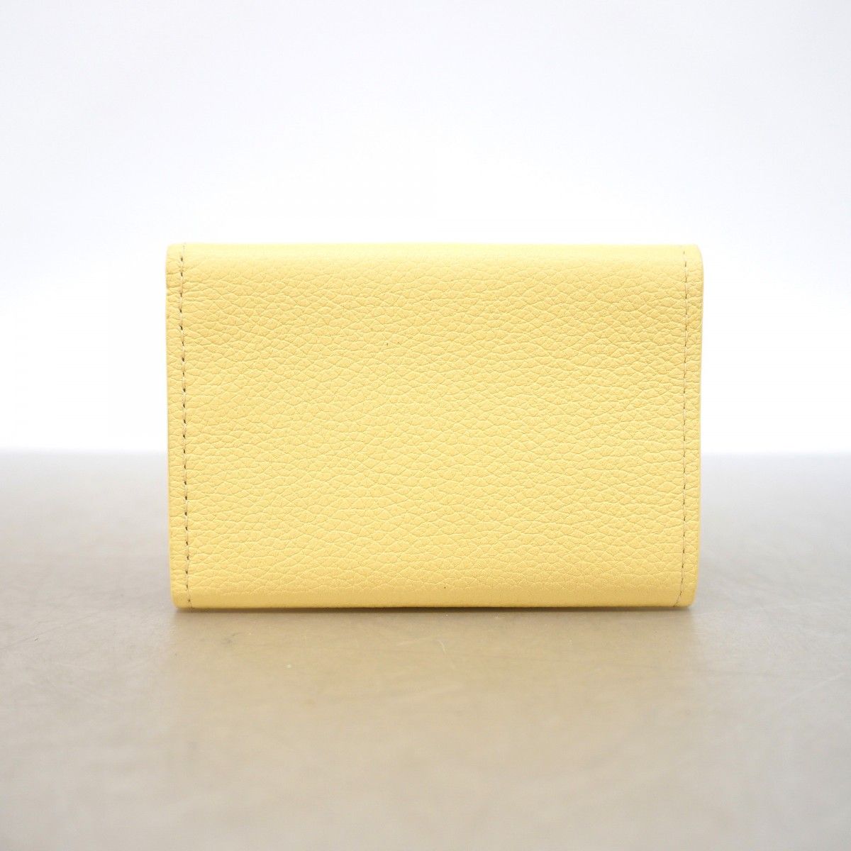 Louis Vuitton Trifold Wallet Taurillon Portefeuille Lock Mini Yellow — view 6