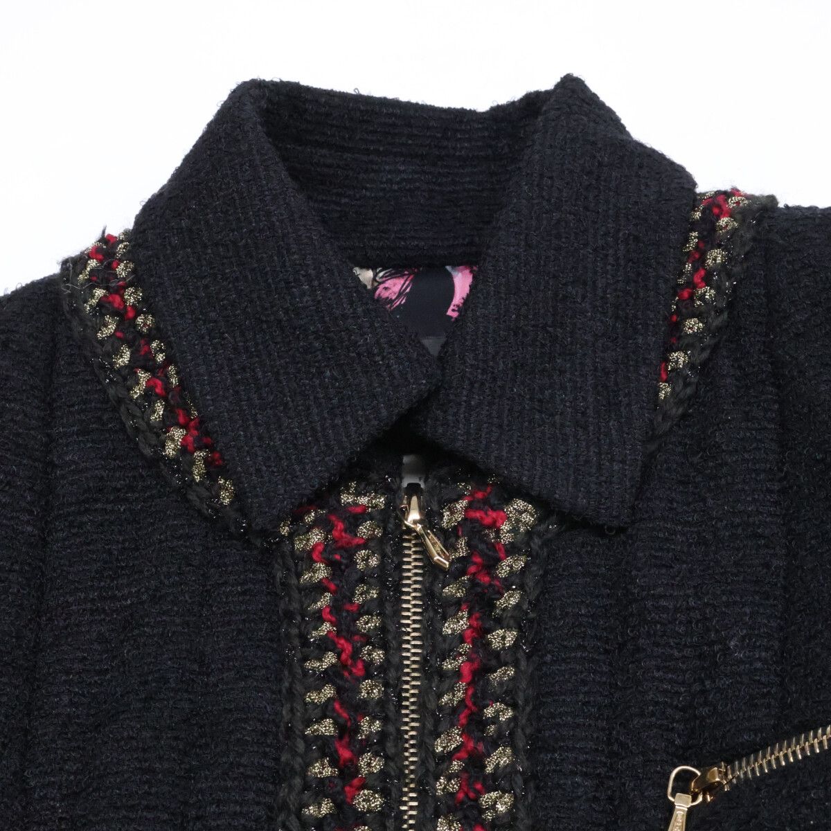Chanel Black Wool Silk 2-Way Zip Up Long 36 Jacket — view 9