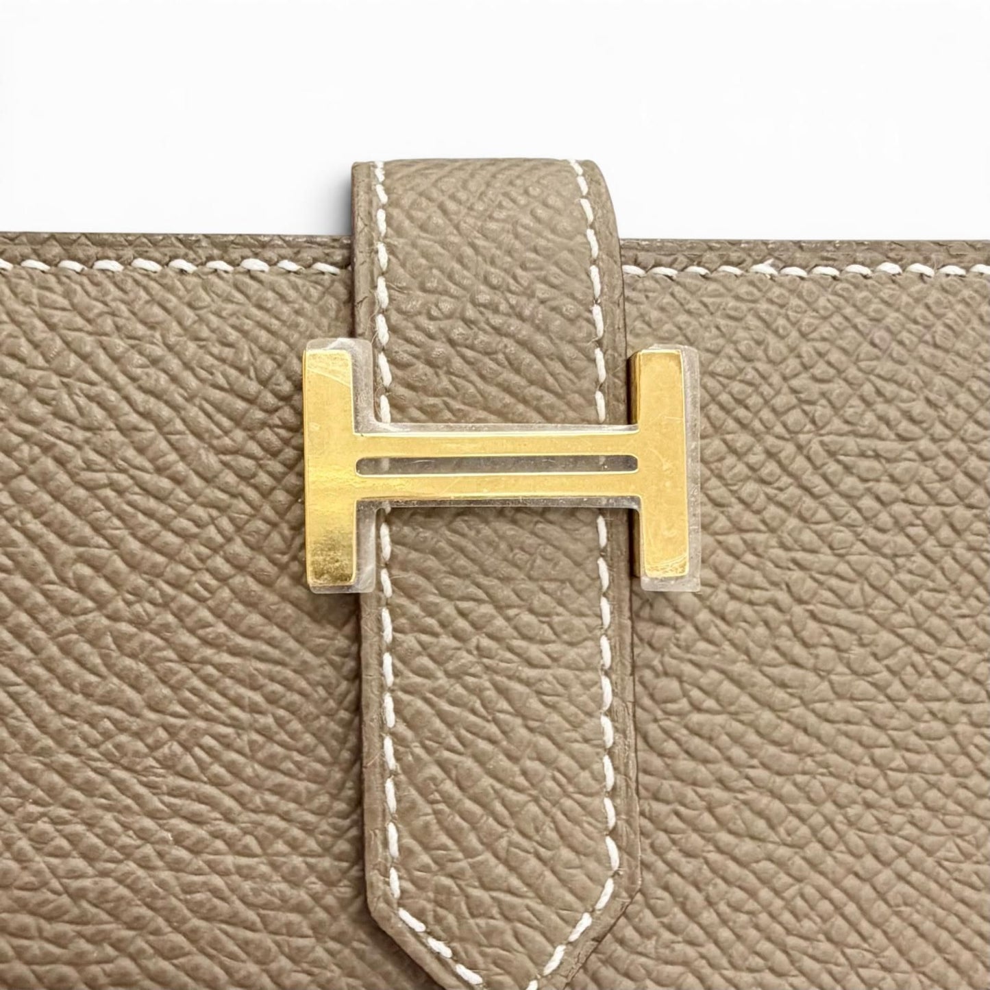 Hermes Bearn Souffle Veau Epsom Etoupe Gold Bifold Wallet — view 9