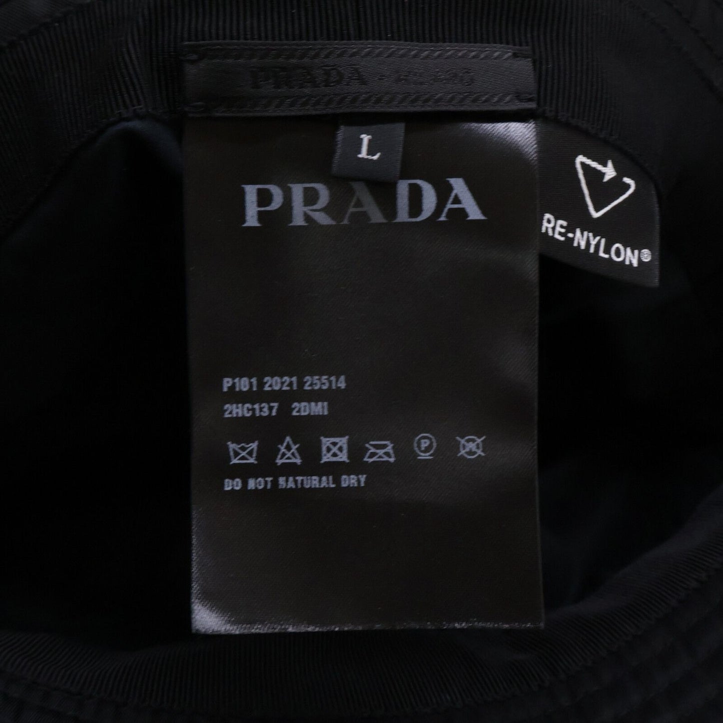 Prada Re-Nylon Triangle Plate Nylon Bucket — view 8