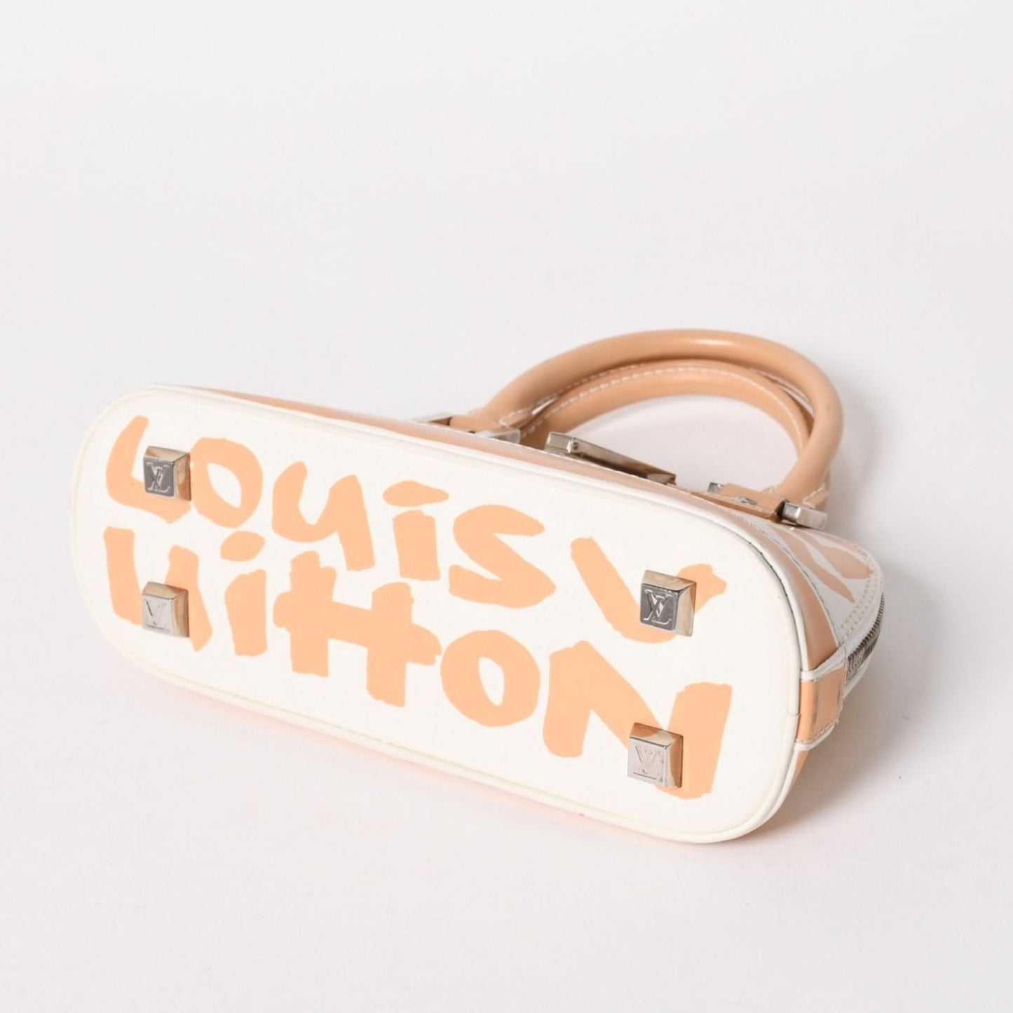 Louis Vuitton Monogram Graffiti Alma PM Horizon Tal Handbag White Beige — view 8