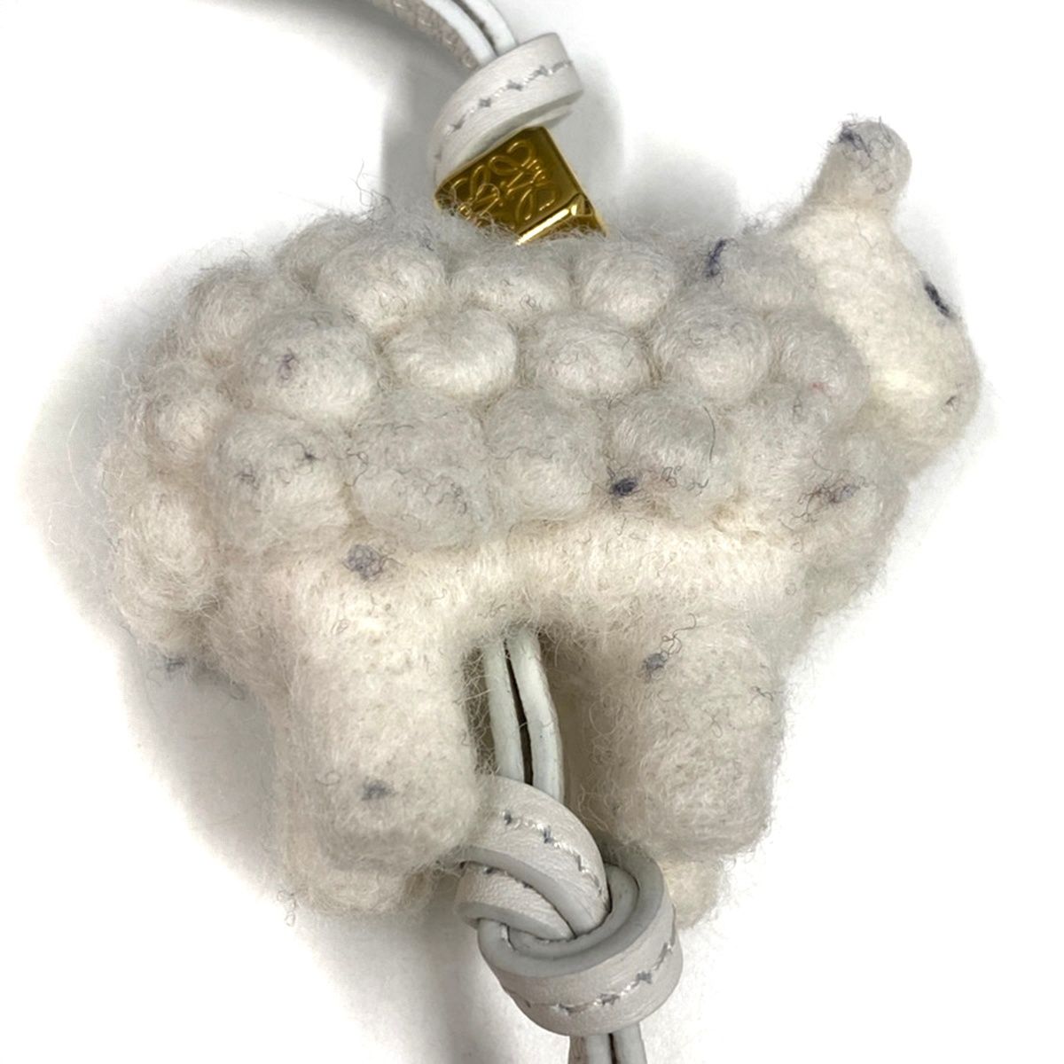 Loewe Sheep Felt Bag Charm White — view 7