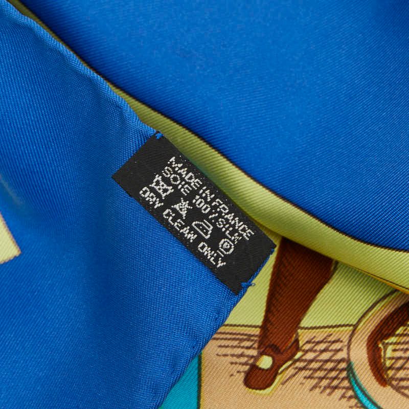 Hermes Carre 90 L'alphabet Des Metiers the Abcs of Work Scarf Large Blue — view 8