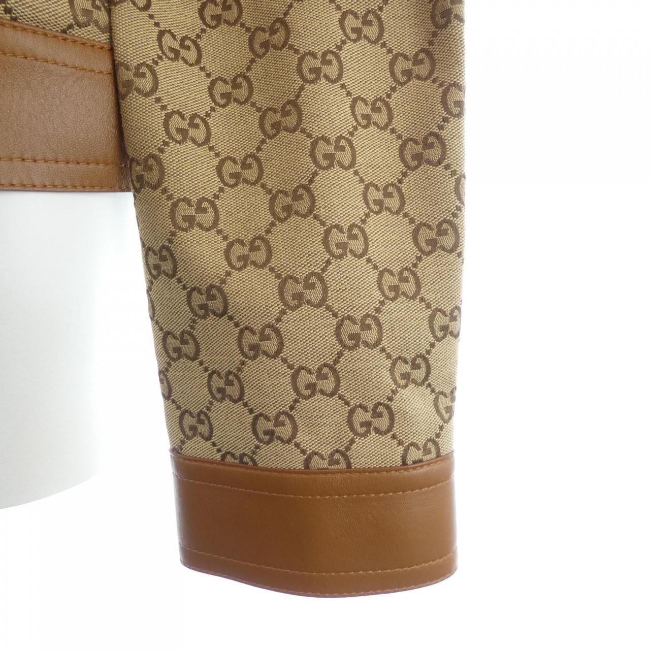 Gucci Leather Trim GG Canvas Jacket — view 6