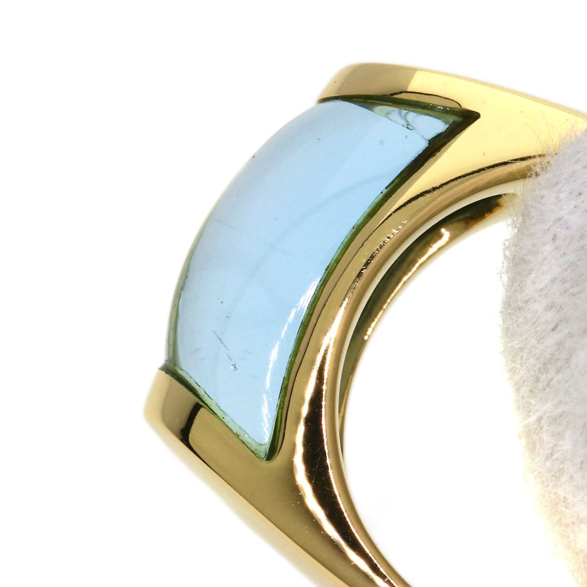 Bvlgari Tronchette Blue Topaz Ring 18K Yellow Gold — view 8
