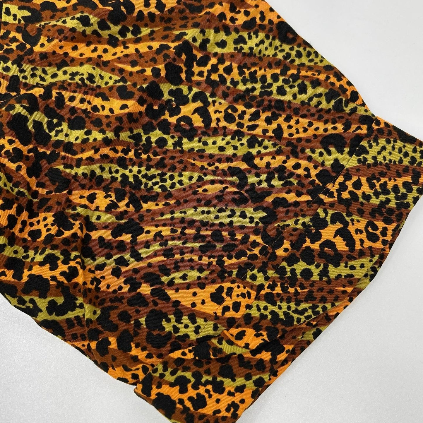 Saint Laurent Brown Leopard Big Button Vintage Neck Shirt Jacket 36 — view 9