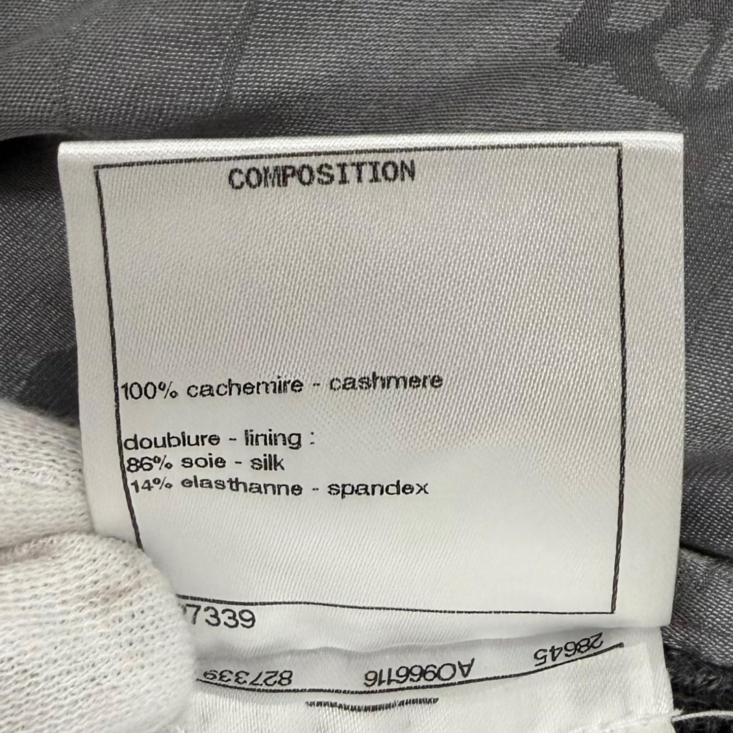 Chanel Cashmere with CC Logo Plate Gabrielle Coco Neck Long Sleeve Knit Gray 34 — view 9