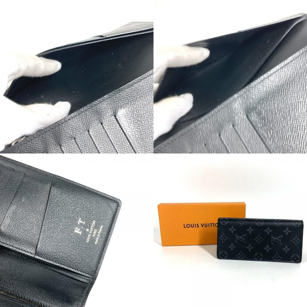 Louis Vuitton Wallet Portefeuille Brazza Monogram Eclipse Canvas Black — view 9
