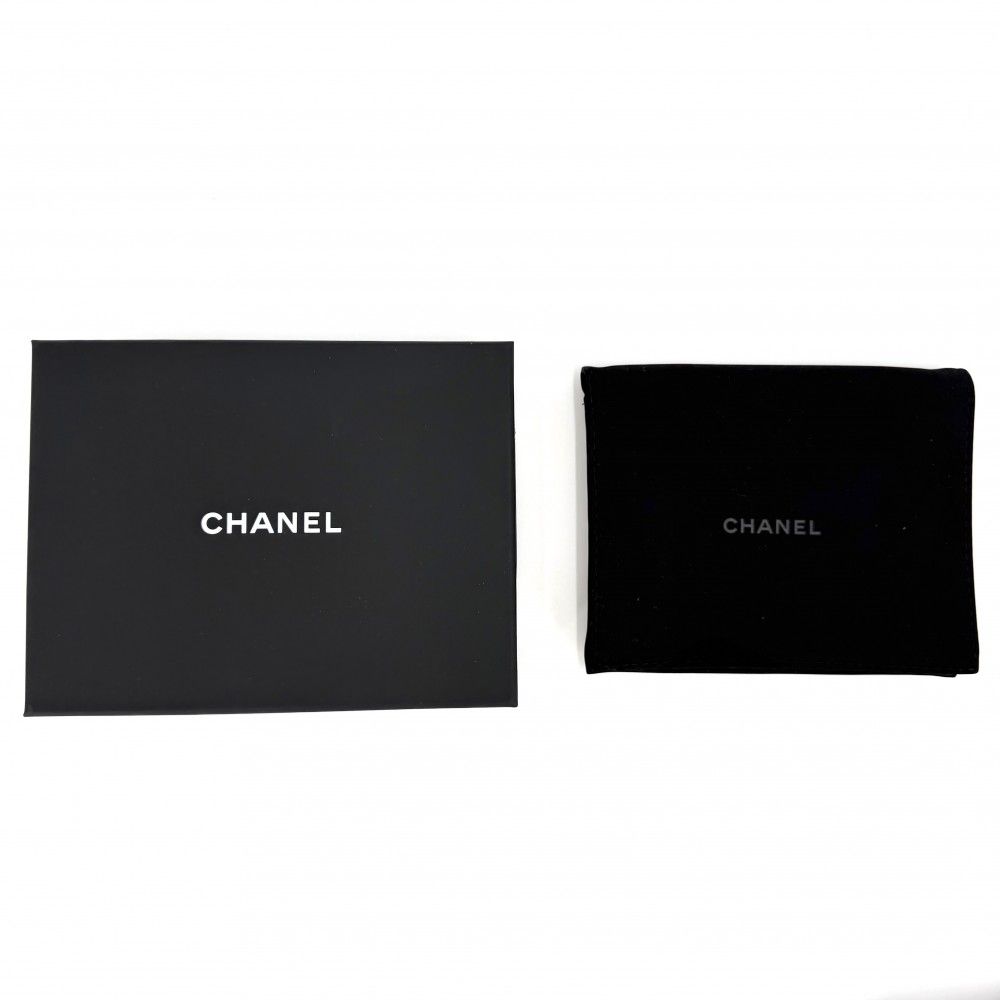 Chanel Bifold Wallet Quilted Small Mini CC Logo Denim Navy Gold — view 8