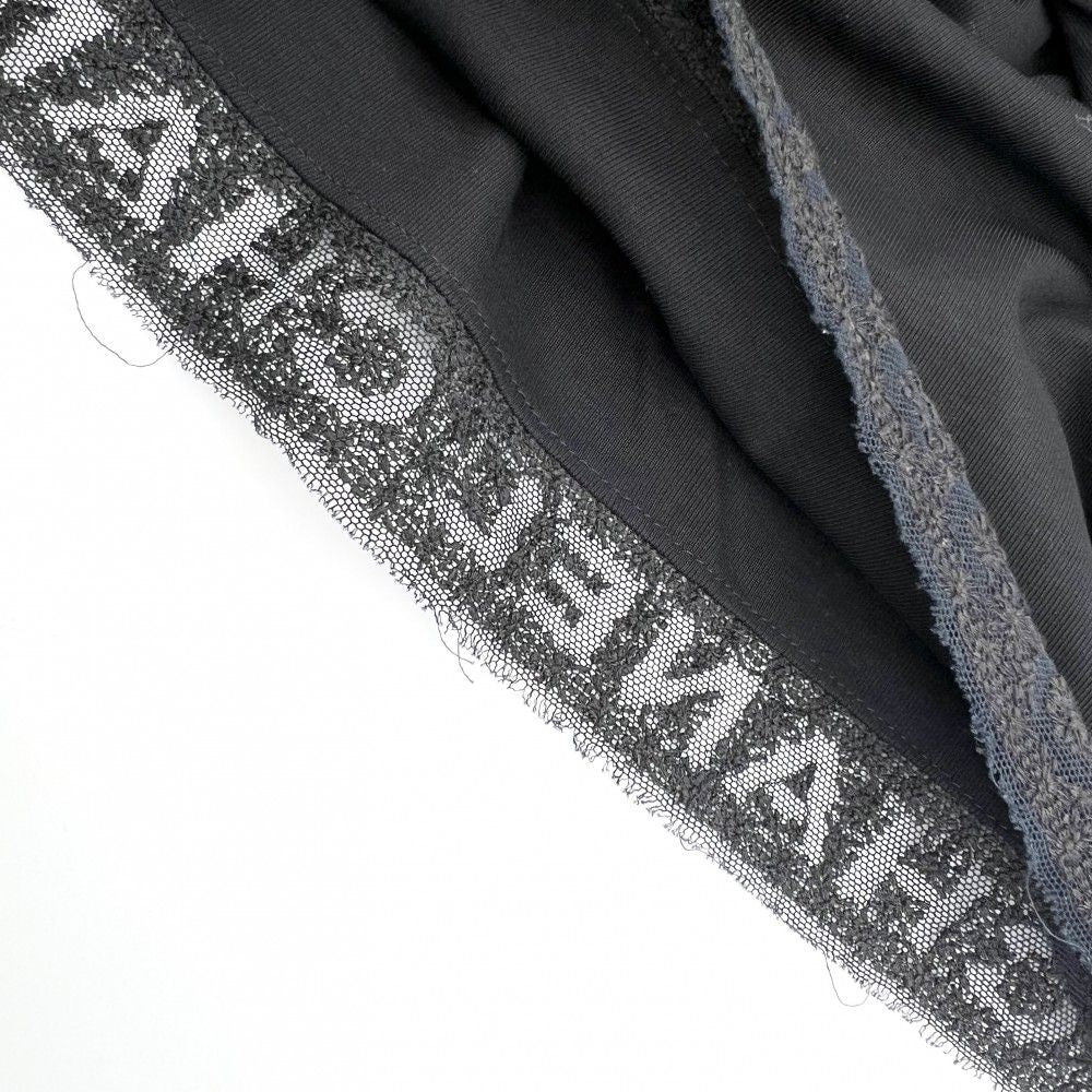 Chanel Short Sleeve T-Shirt Neck Lace Top Logo 36 Black Cotton Polyester Summer — view 7