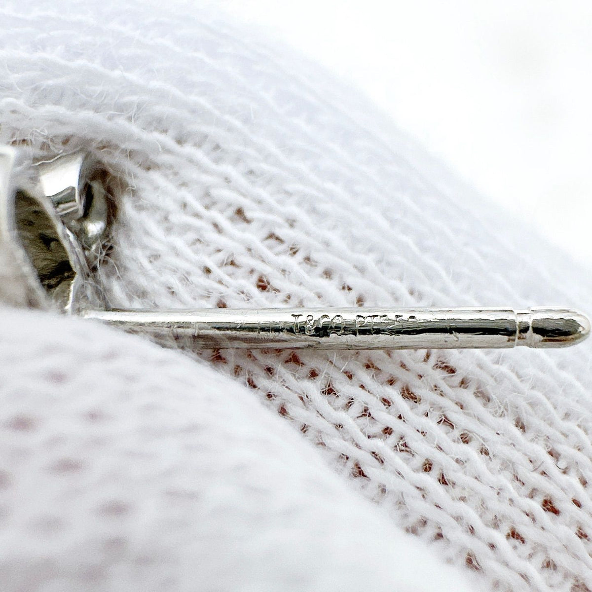 Tiffany & Co Cross Stitch Diamond Platinum Earrings — view 8