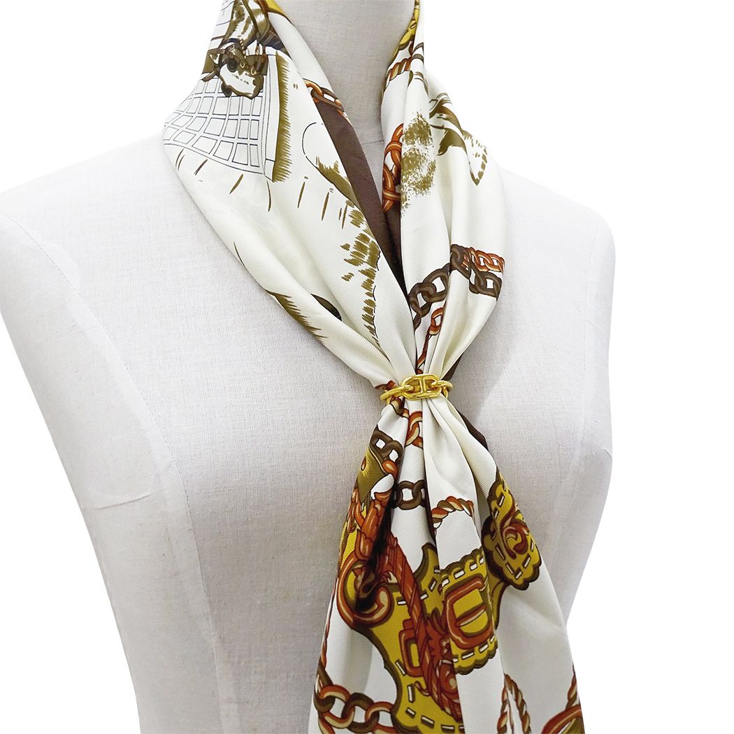 Hermes Scarf Ring Lugate Gold — view 9