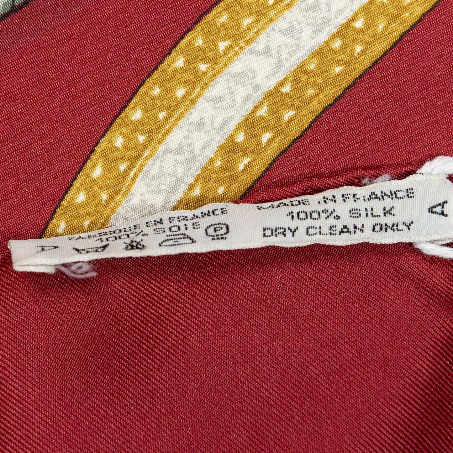 Hermes Scarf Red Brown 100% Twillsilk — view 5