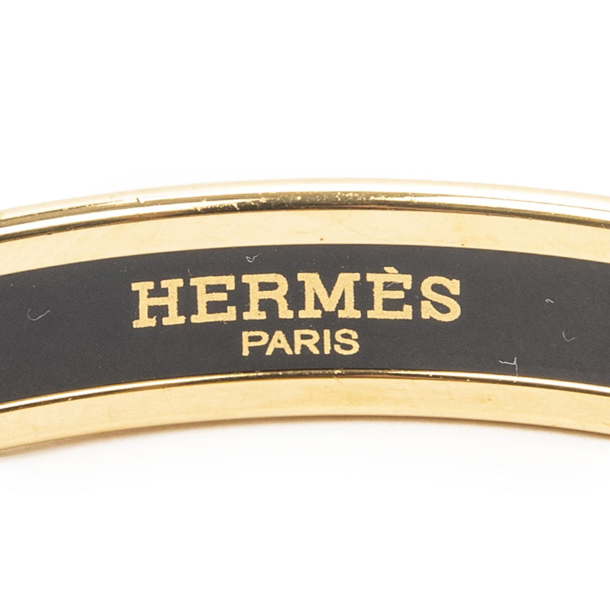 Hermes Enamel Bangle Gray Plating Bracelet — view 4