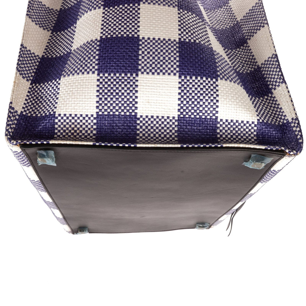 Celine Luggage Phantom White Blue Gingham Handbag — view 8