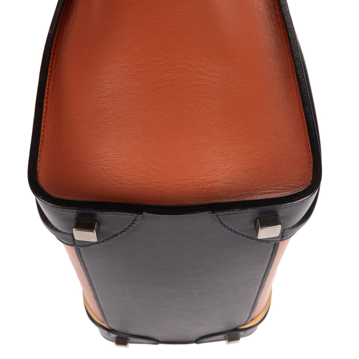 Celine Micro Tri Color Lugagge Brown Navy Beige Smooth Calfskin Shoulder Bag — view 8