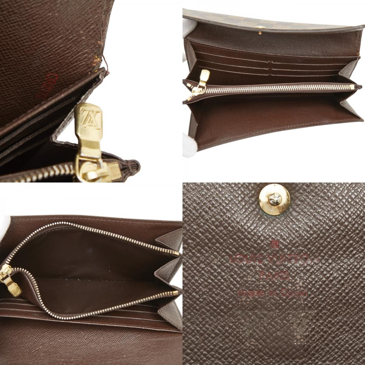 Louis Vuitton Damier Portefeuille Sarah 2 Fold Wallet Brown Leather — view 9
