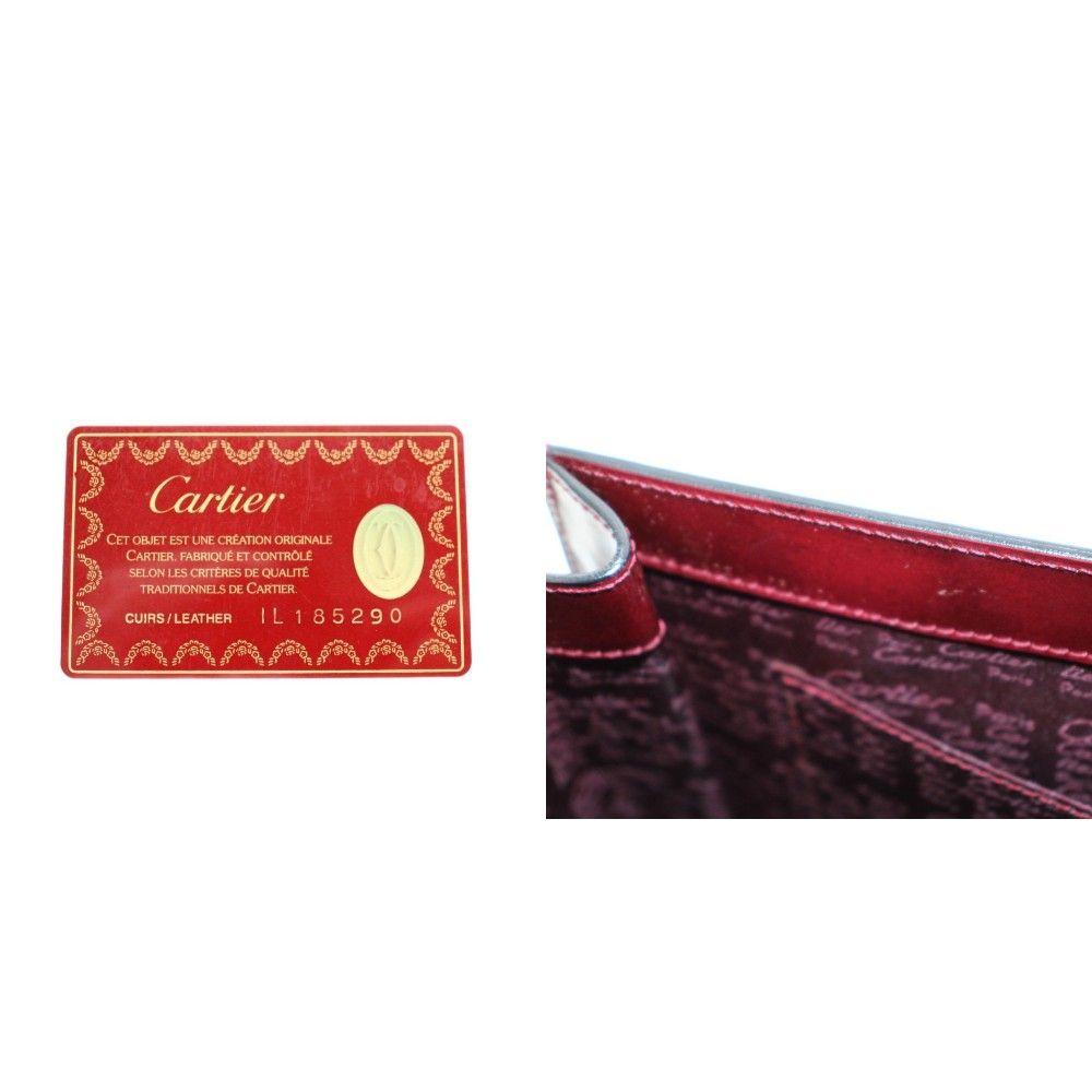 Cartier Happy Birthday Handbag Leather Bordeaux an OH — view 8