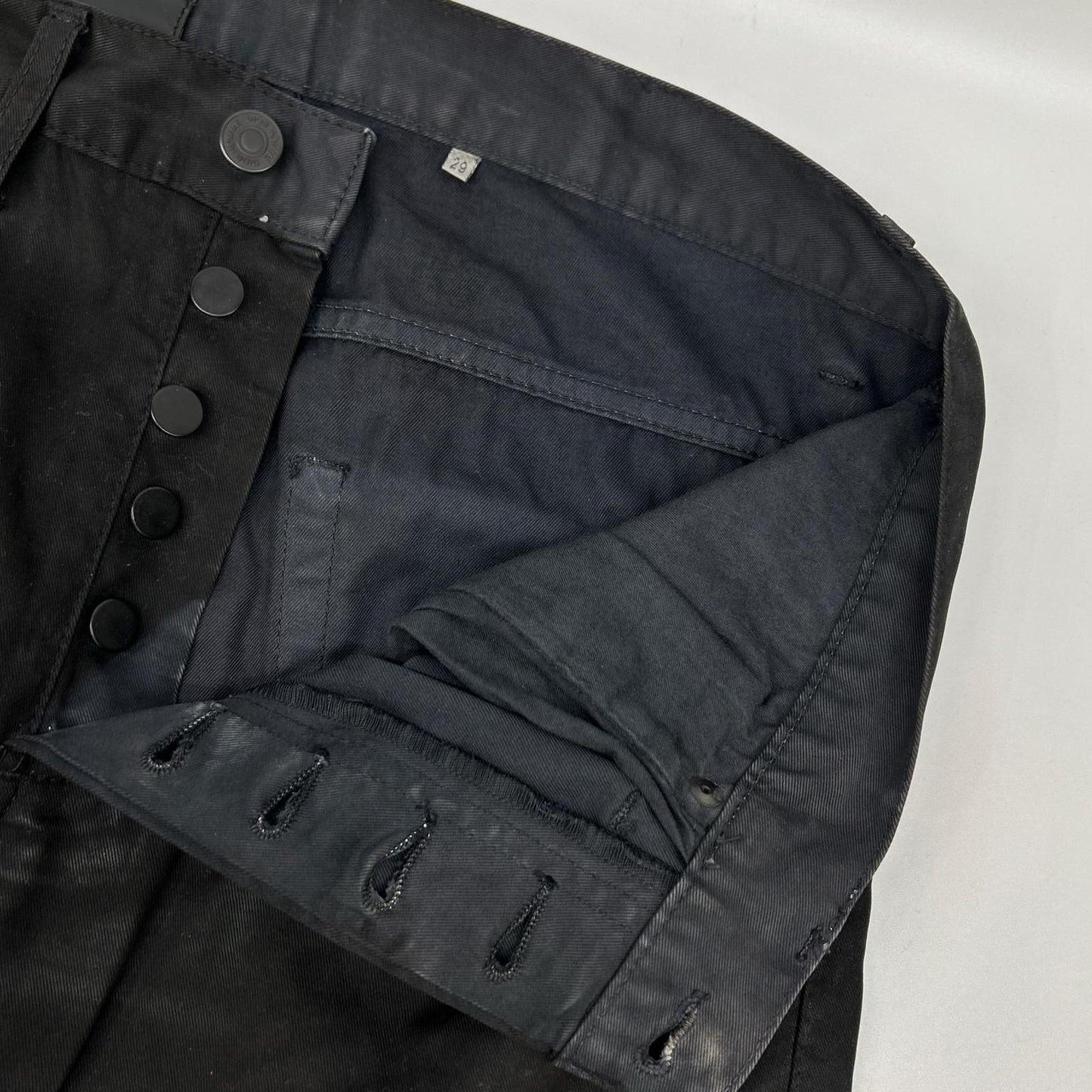Dior Homme Chris Era Black Cotton Coating Stretch Skinny Pants 29 — view 9